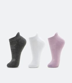 Kit 03 Meias Cano Baixo em Poliamida com Língua Protetora no Calcanhar