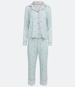 Pijama Americano Longo em Viscolycra com Estampa Mística