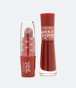 Kit de Maquiagem com 1 Esmalte e 1 Batom Alchemia