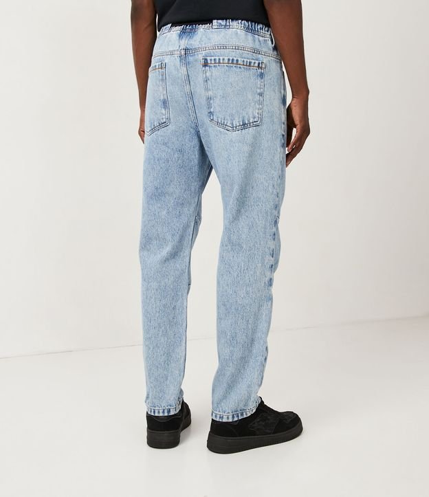 Calça Jeans Marmorizada com Cinto Tático Azul 3