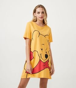 Camisola Curta em Algodão com Estampa do Ursinho Pooh