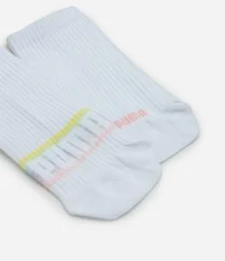 Kit 02 Pares de Meia Cano Baixo em Algodão Canelado com Arco-Íris Puma