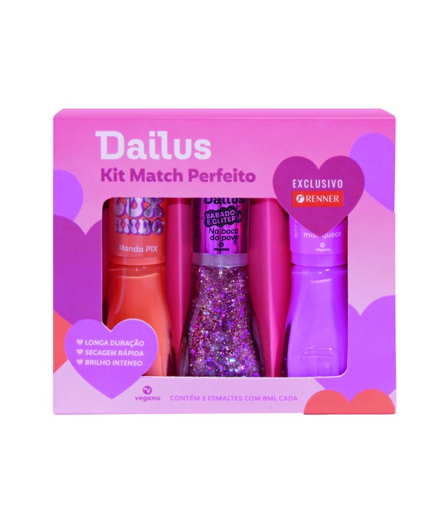 Kit de Esmaltes Match Perfeito Exclusivo - Dailus