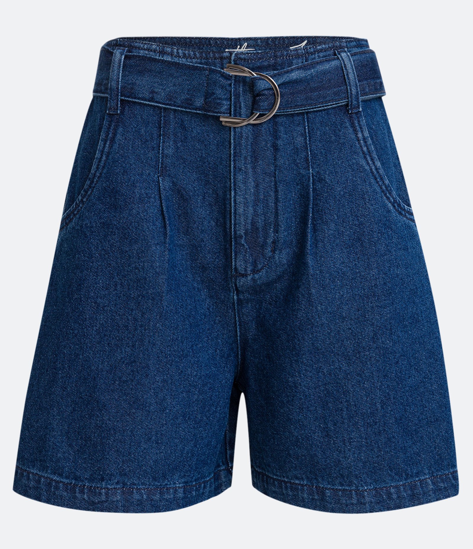 Short Mom Jeans com Cinto Faixa Azul 5