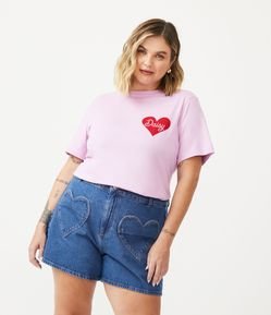 Blusa Alongada em Malha com Estampa da Margarida Curve & Plus Size