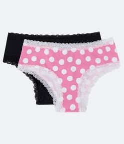 Kit 02 Calcinhas Boyshort em Microfibra com Detalhes em Renda