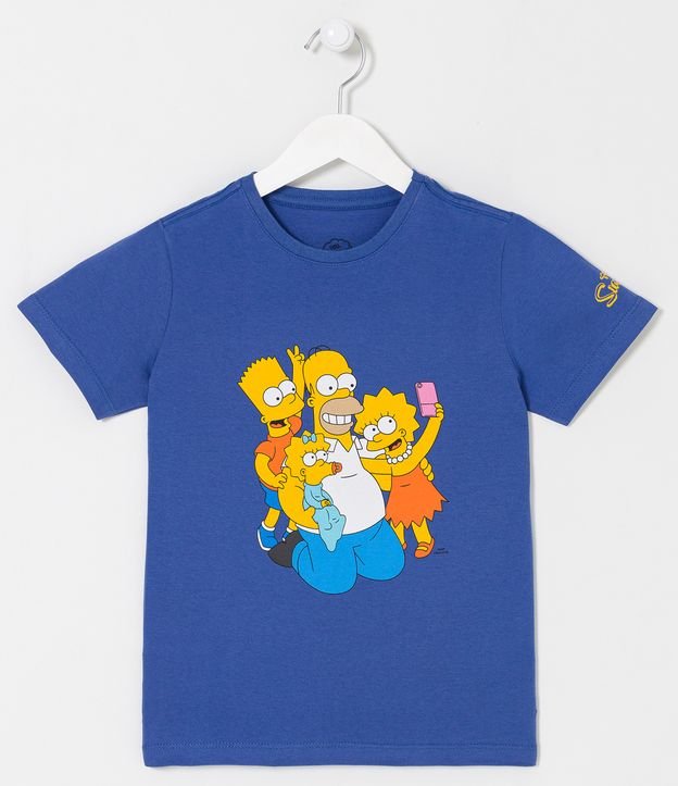 Remera Infantil con Estampado de la Família Simpsons - Talle 5 a 14 años Azul 1