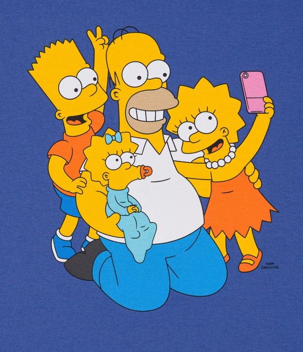 Remera Infantil con Estampado de la Família Simpsons - Talle 5 a 14 años Azul 3