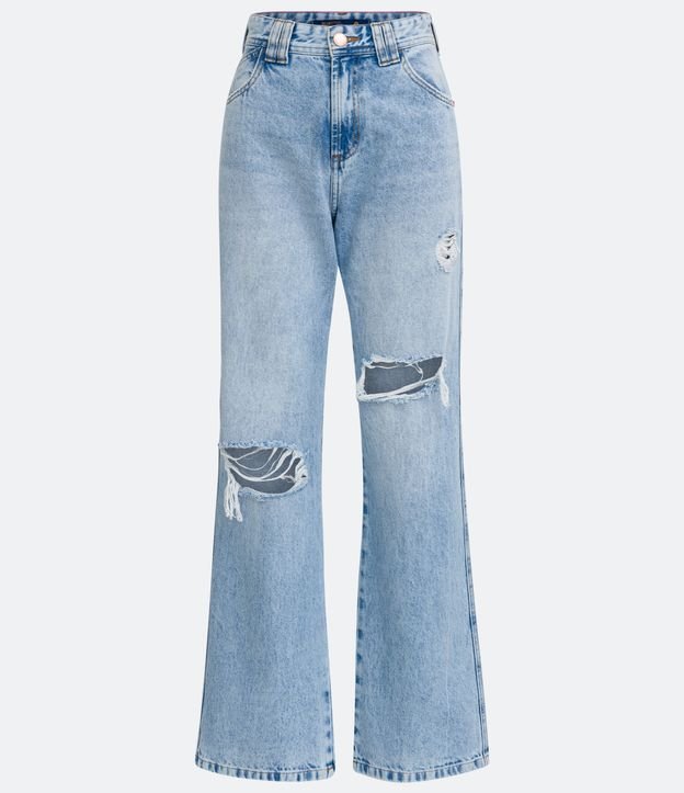 Pantalón años 90 Jeans con Desgastes Azul 7
