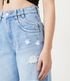 Imagem miniatura do produto Pantalón Wide Leg en Jeans con Bolsillos Dobles y Desgastes Azul 5