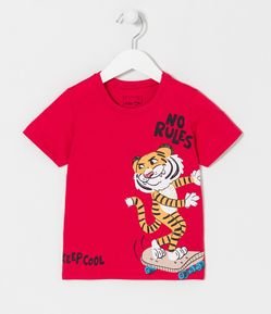 Camiseta Infantil com Estampa de Tigre - Tam 1 a 5 anos