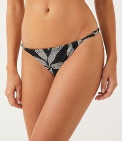 Biquíni Calcinha String em Poliamida com Estampa de Pontilhismo