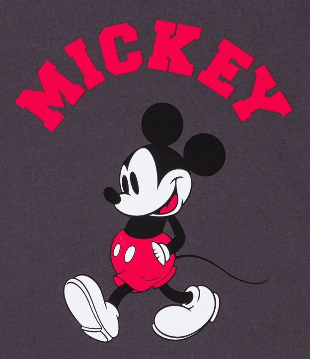 Blusa Infantil con Estampado del Mickey - Talle 5 a 14 años Gris 3