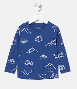 Camiseta Infantil com Estampa de Montanhas - Tam 1 a 5 anos