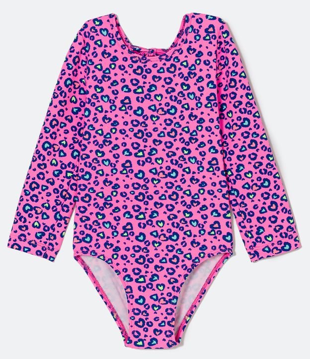 Maio Infantil em Poliamida com Estampa Animal Print - Tam 1 a 4 anos