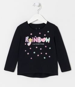 Camiseta Infantil com Estampa Rainbow - Tam 1 a 5 anos