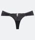 Imagem miniatura do produto Bombacha Bikini Hilo Doble en Encaje Floral con Lateral Drapeado Negro 5
