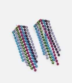 Brinco Médio em Metal com Chuvisco de Strass