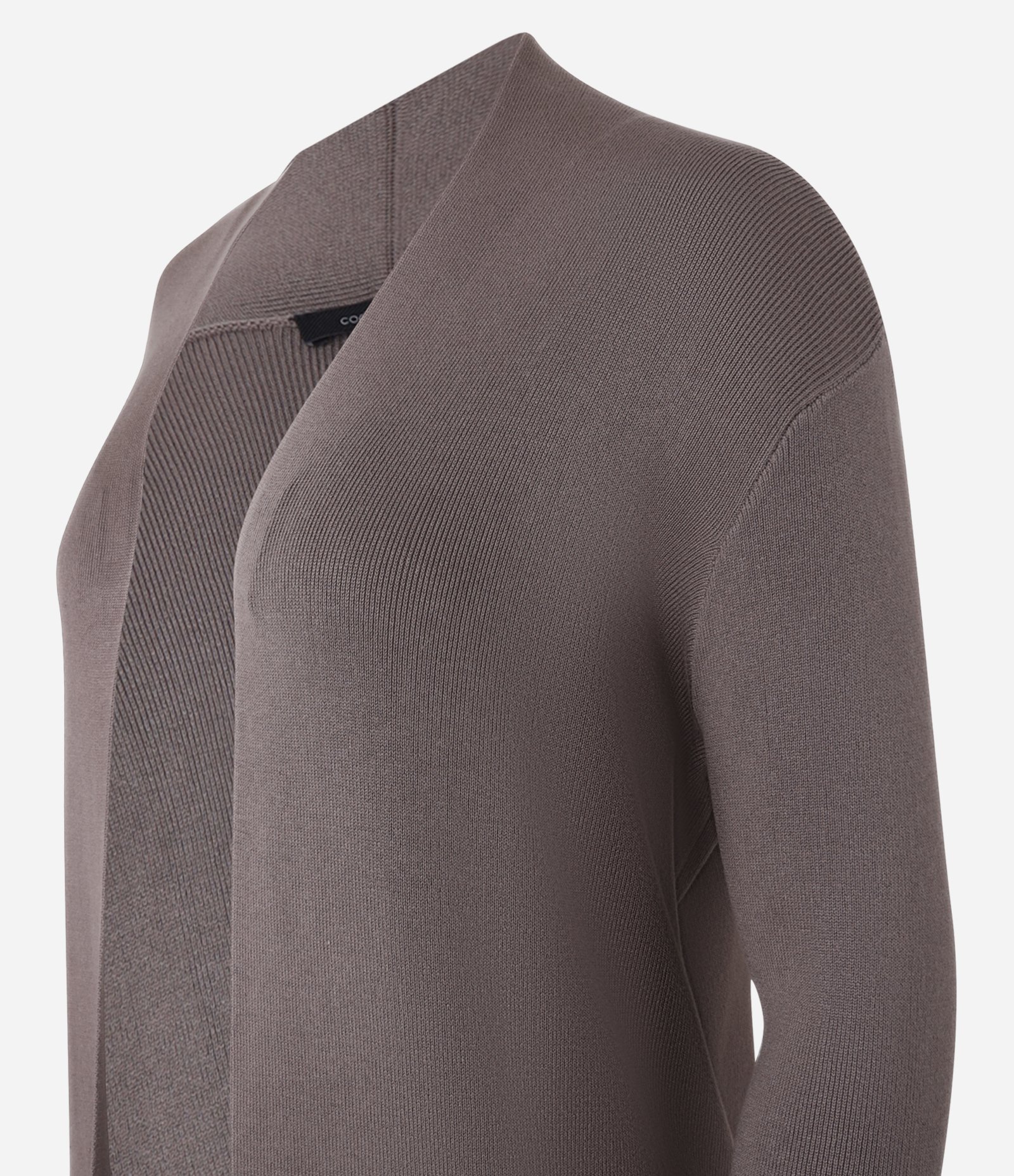 Cardigan Alongado em Tricô com Bolsos Cinza Aço 2