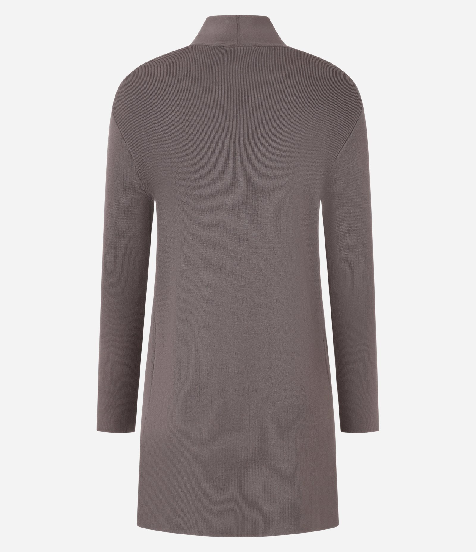 Cardigan Alongado em Tricô com Bolsos Cinza Aço 3