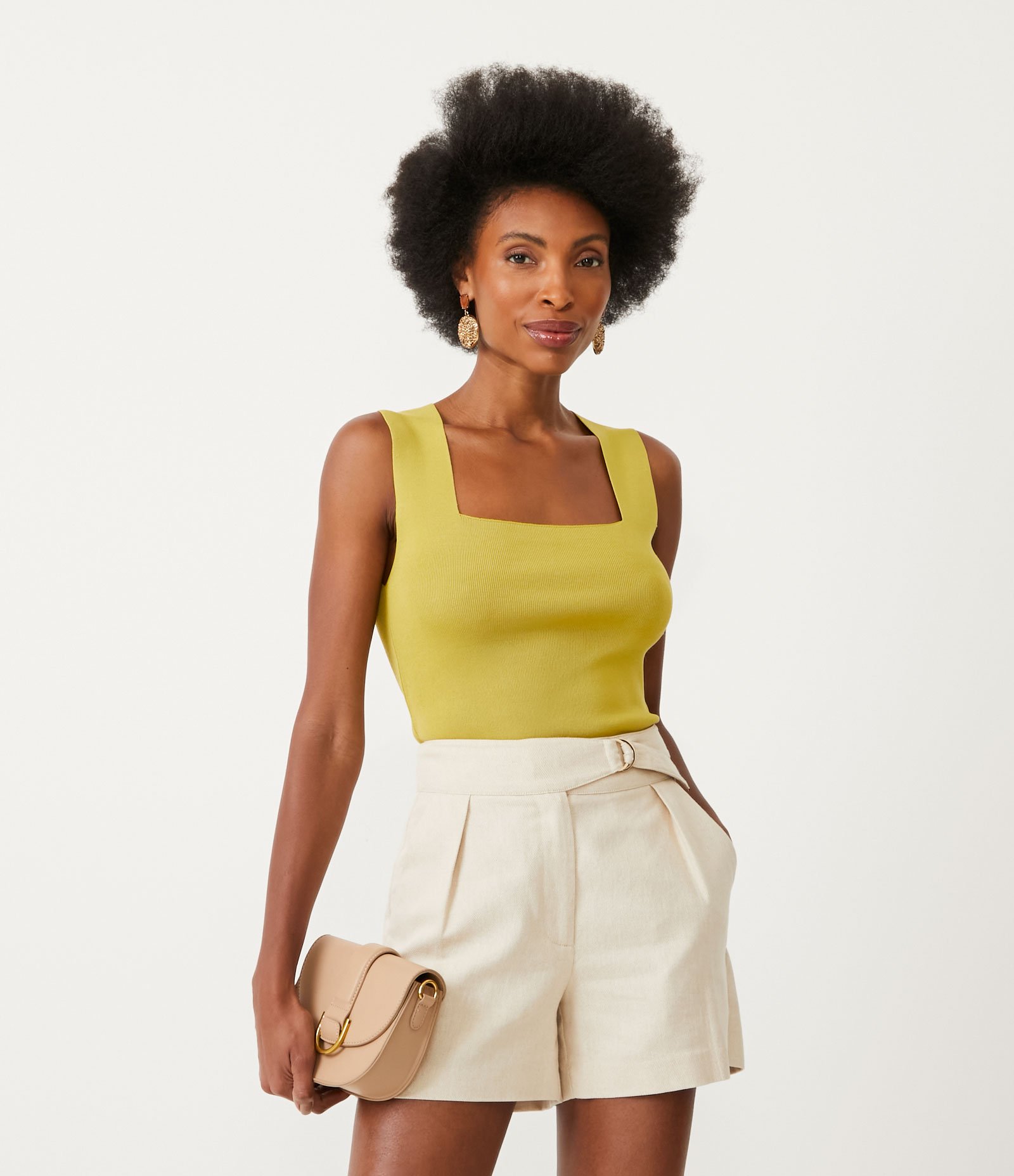 Blusa em Tricô com Decote Quadrado 1