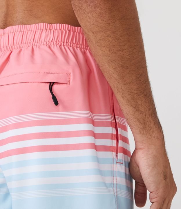 Bermuda Boardshort con Estampado en Bloque de Color Azul 5