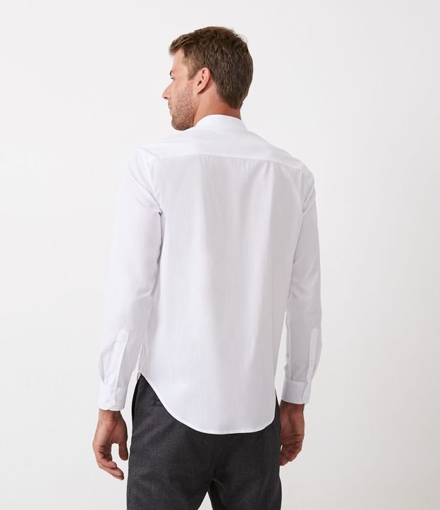 Camisa Comfort en Algodón con Manga Larga Blanco 4