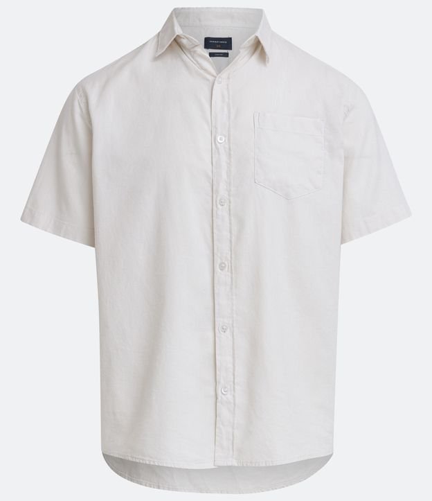 Camisa Comfort em Algodão com Bolso Frontal Branco 9