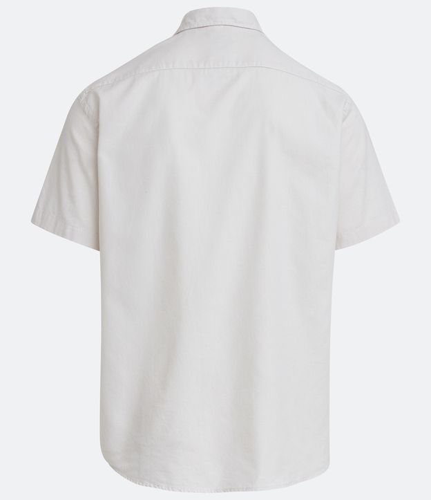 Camisa Comfort em Algodão com Bolso Frontal Branco 10