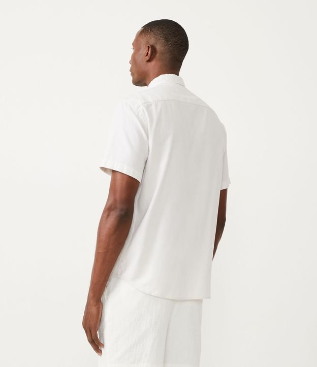 Camisa Comfort em Algodão com Bolso Frontal Branco 3