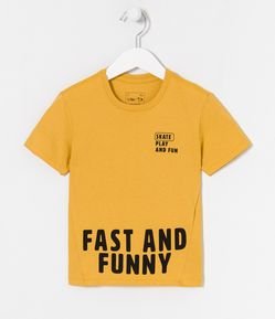 Camiseta Infantil com Estampa Fast And Funny - Tam 2 a 5 anos