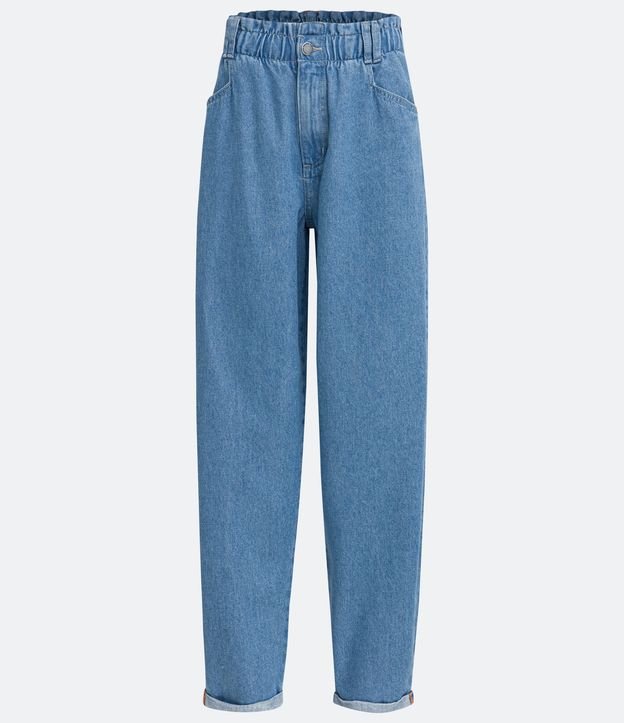 Pantalón Baggy en Jeans con Bolsillos Azul 6