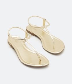 Sandália Rasteira Fio com Fechamento Elástico