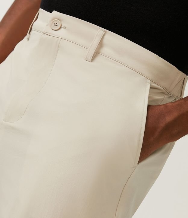 Pantalón Slim en Poliamida con Cintura Elástica Marrón 4