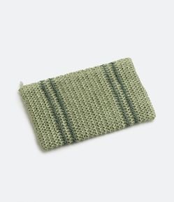 Bolsa de Praia Clutch com Fechamento em Zíper e Listras