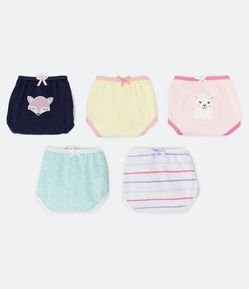 Kit 05 Calcinhas Infantis Slip em Algodão - Tam 2 a 14 anos