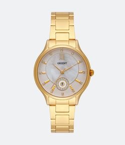 Relógio Orient Analógico com Pulseira e Caixa em Aço Dourado FGSS1186-B3KX