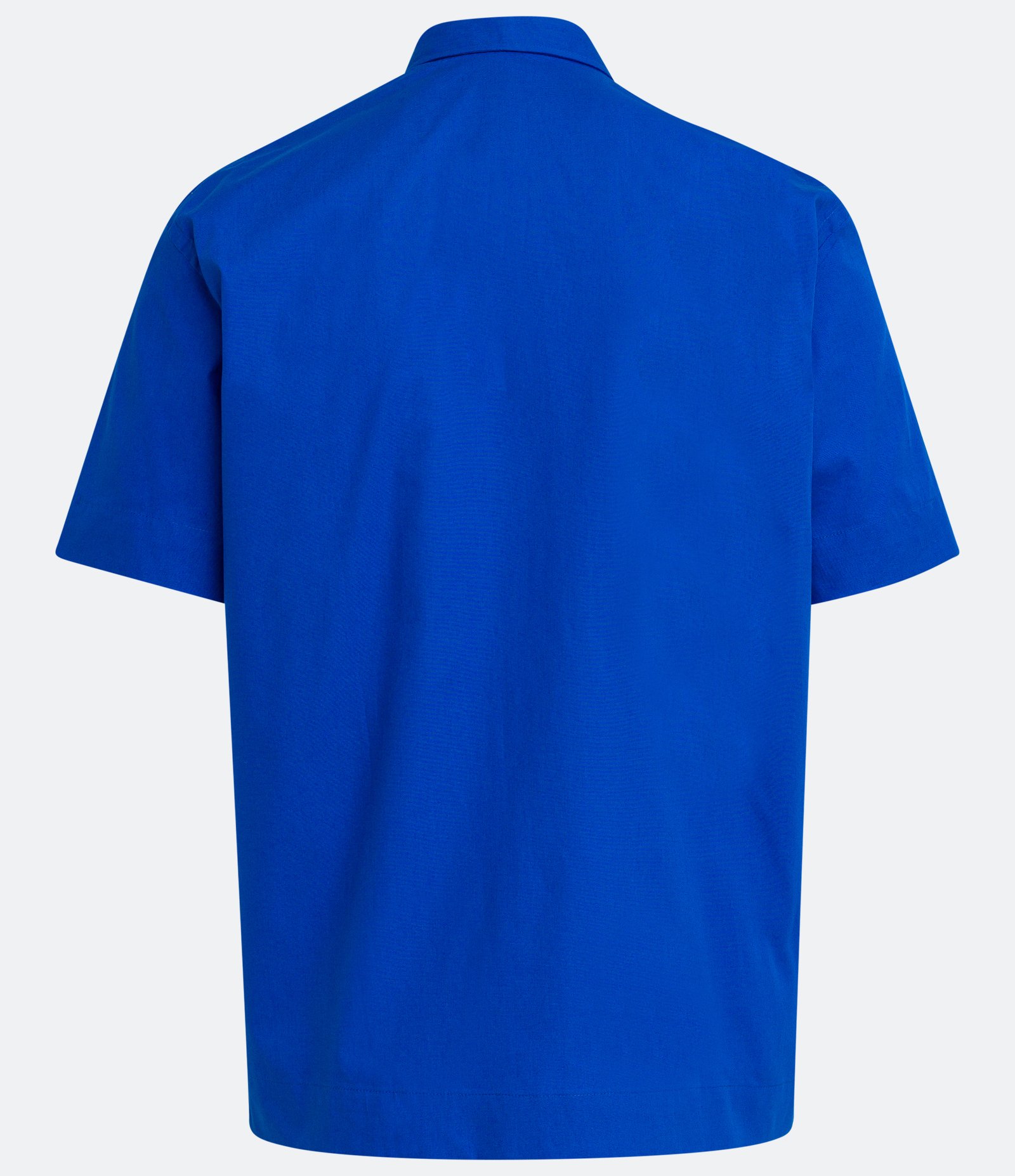 Camisa em Algodão com Gola Colarinho e Manga Curta Azul 2