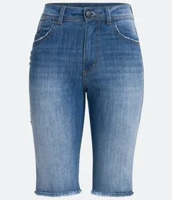 Bermuda Ciclista Jeans com Elastano