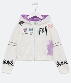 Jaqueta Infantil em Moletom com Estampa Divertidas - Tam 5 a 14 anos