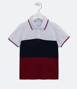 Camiseta Polo Infantil com Recortes - Tam 1 a 5 anos