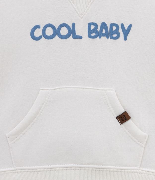 Conjunto Infantil en Algodón con Recortes y Estampado Cool Baby - Talle 0 a 18 meses Blanco 3