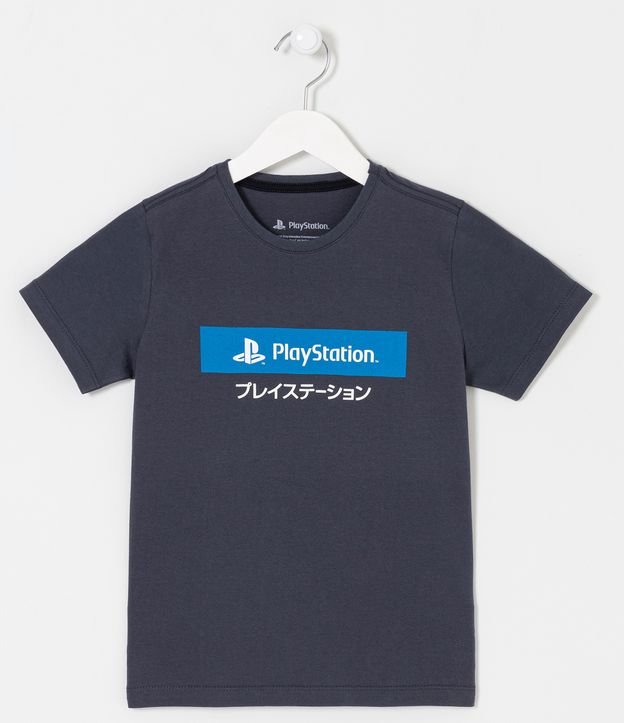 Camiseta Infantil com Estampa PlayStation - Tam 5 a 14 anos