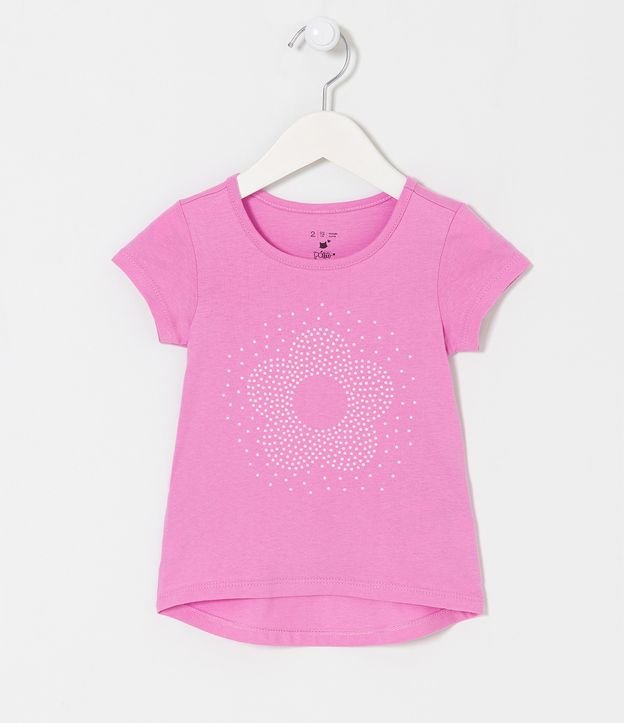 Blusa Infantil com Flor de Strass - Tam 1 a 5 anos