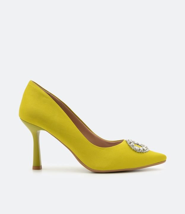 Zapato Scarpin con Detalle en Pedrería Amarillo 1