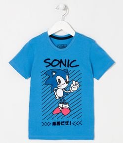 Camiseta Infantil com Estampa do Sonic - Tam 4 a 12 anos