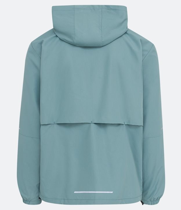 Campera Rompevientos con Capucha y Cremallera Azul 9