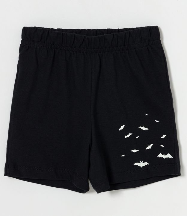 Pijama Corto Infantil con Estampado de Murciélagos y Alas Interactivas - Talle 2 a 4 años Negro 5