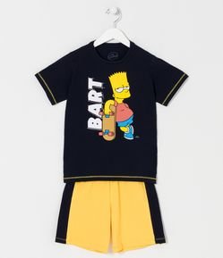Pijama Corto Infantil con Estampado Bart Simpson - Talle 5 a 14 años