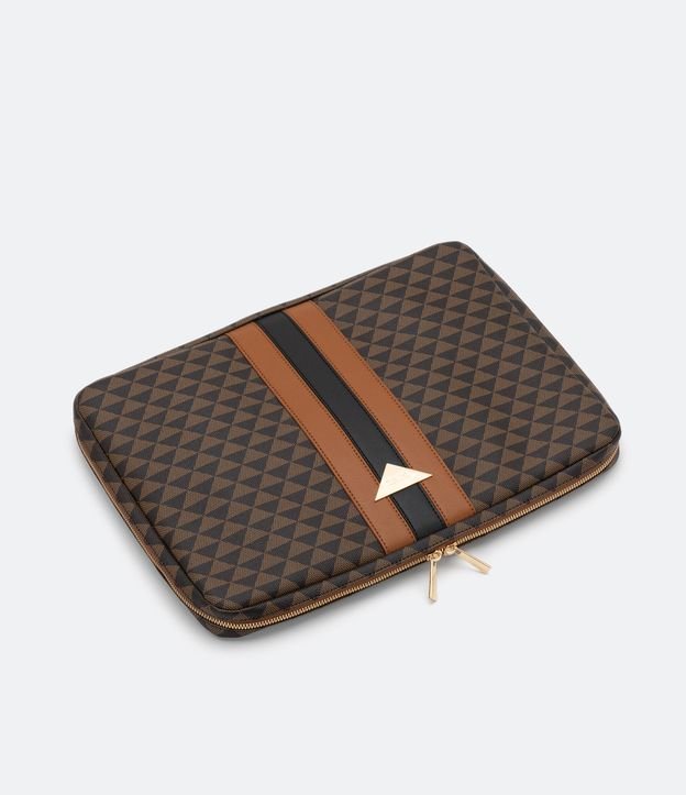 Case para Notebook com Estampa de Triângulos Marrom